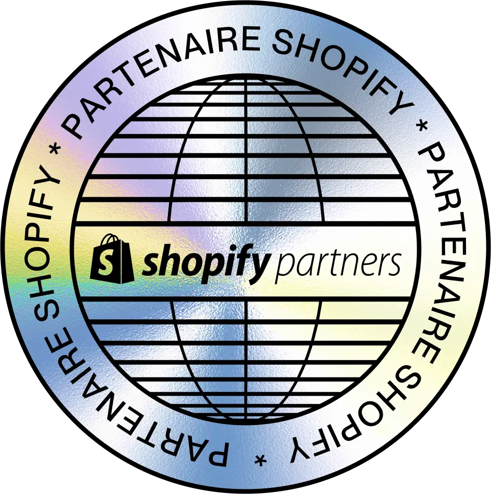 une insigne circulaire de Partenaire Shopify